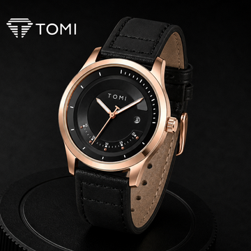 TOMI T-099 Signature Business Analog Watch – Golden Black