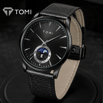 TOMI T-024 Model Classic Design Straps Watch With Magnetic Lock - Full Black
