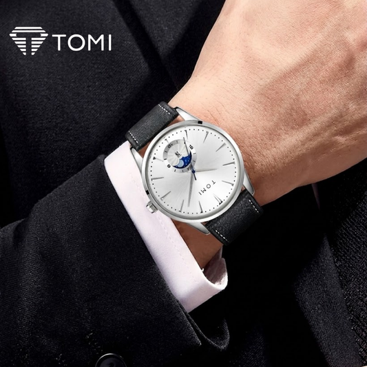 TOMI T-024 Model Classic Design Straps Watch With Magnetic Lock - Silver Black