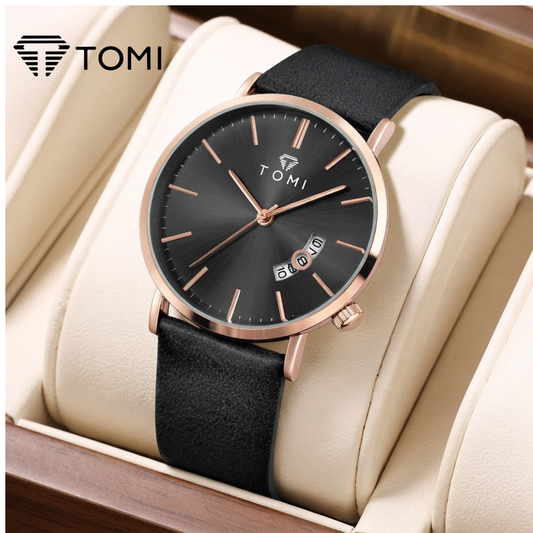 TOMI Ministry T-018 Classic Slim Watch – Golden Black