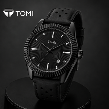 TOMI T-098 Round Dial Date Watch for Men – Full Black