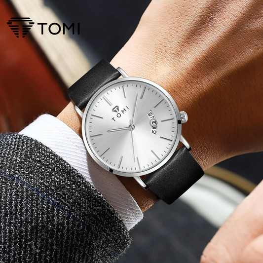 TOMI Ministry T-018 Classic Slim Watch – Silver Black