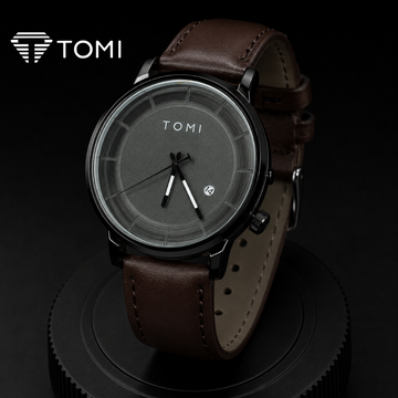 TOMI T-101 Distinct Date Analog Watch For Men – Dark Brown
