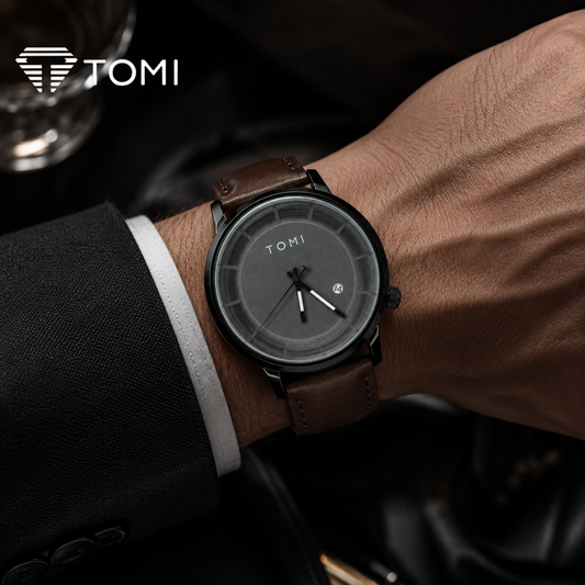 TOMI T-101 Distinct Date Analog Watch For Men – Dark Brown