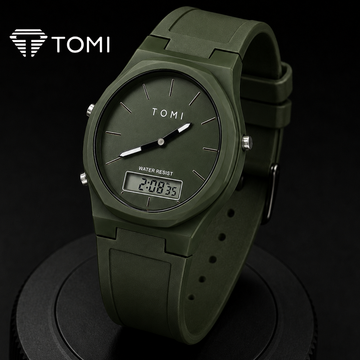 TOMI T-238 Dual Display Watch for Men – Green
