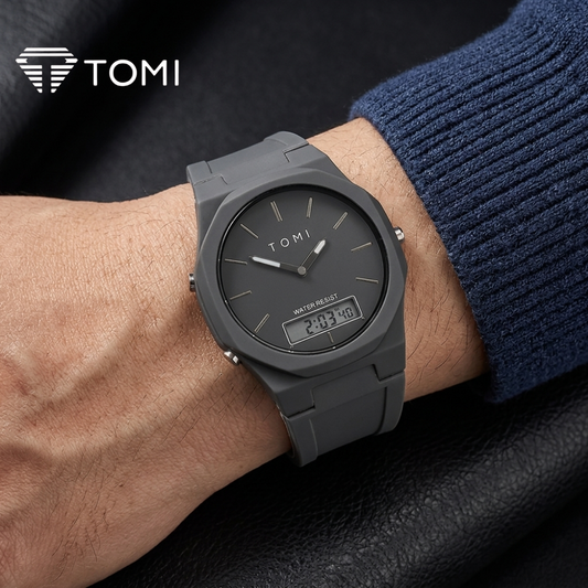 TOMI T-238 Dual Display Watch for Men – Dark Gray