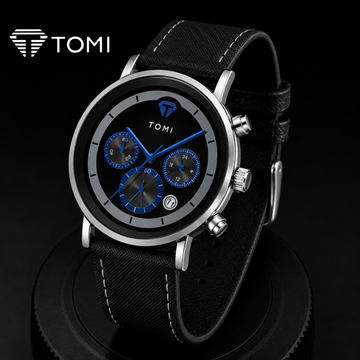 TOMI T-603 S6 Series Business Chronograph Gift Set for Men - Silver Black