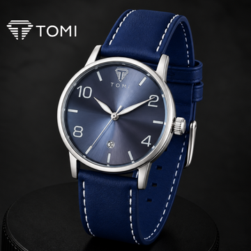 TOMI T-035 Bold Date Watch for Men – Silver Blue Color