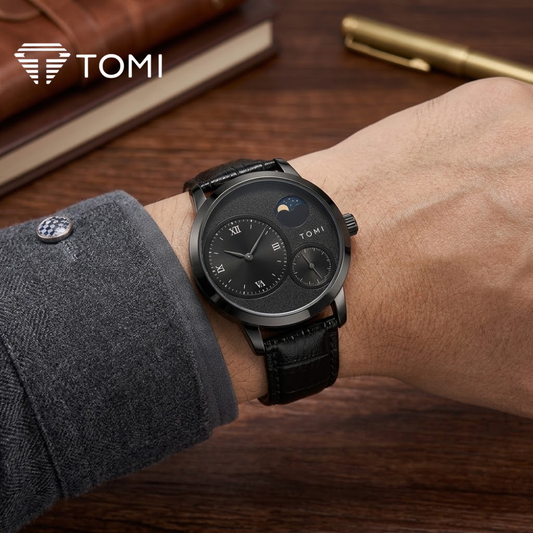 TOMI T-036 Moon Edition Chronograph Watch With Durable Straps – Full Black