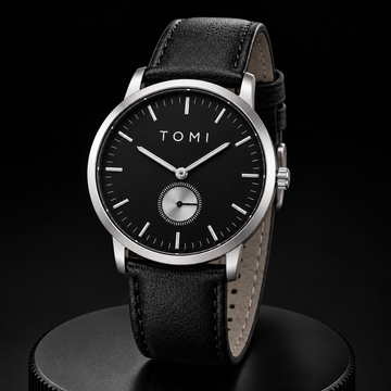 TOMI T-073 Down Second Display Men's Slim Quartz Watch - Silver Black