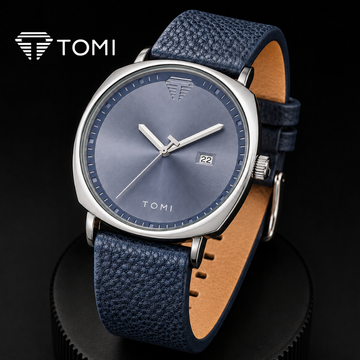 TOMI T-044 Luxury Design Business Date Watch – Silver Blue