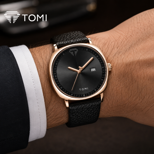 TOMI T-044 Premium Business Date Watch – Golden Black