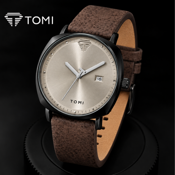 TOMI T-044 Classic Business Watch – Black Brown