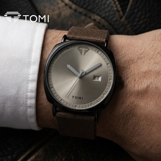 TOMI T-044 Classic Business Watch – Black Brown