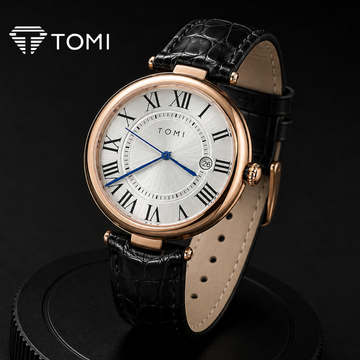 TOMI T-075 Luxury Date Display Analog Watch – Golden Black